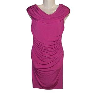 Spense Waterfall Ruffle Purple Cap Sleeve Dress Size 4